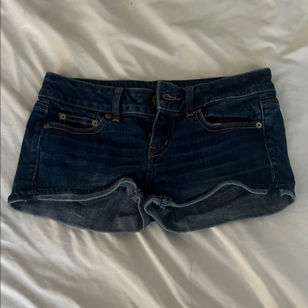 navy blue american eagle jean shorts